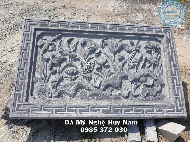 Lắp đặt khu lăng mộ đá đẹp gia đình anh Nguyễn Trọng Hùng tại Quảng Xương Thanh Hóa 18 Hình ảnh chiếu sen của khu lăng