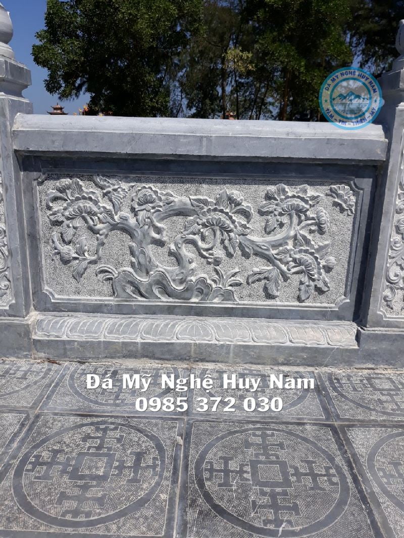 Lắp đặt khu lăng mộ đá đẹp gia đình anh Nguyễn Trọng Hùng tại Quảng Xương Thanh Hóa 27 Lan can đá đẹp
