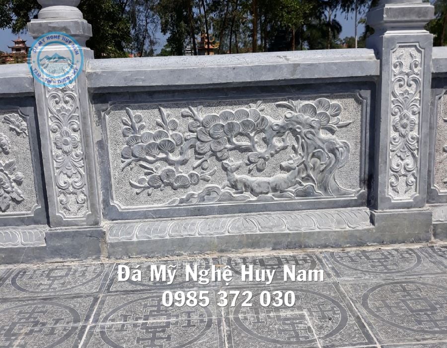 Lắp đặt khu lăng mộ đá đẹp gia đình anh Nguyễn Trọng Hùng tại Quảng Xương Thanh Hóa 26 Mẫu lan can đá đẹp
