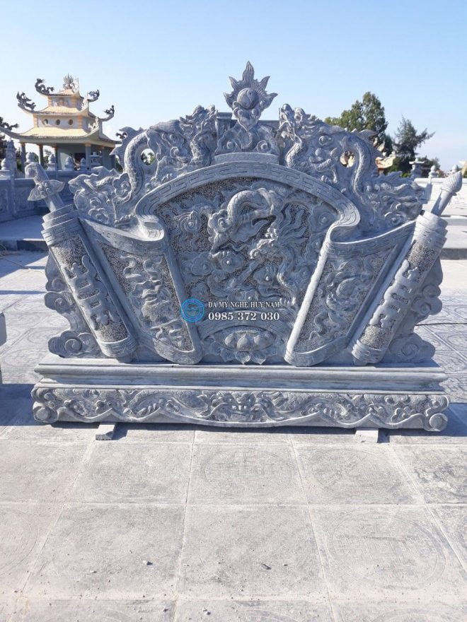 Làm cuốn thư đá cho khu lăng mộ đá đẹp tại Quảng Xưởng - Thanh Hóa - Đã mỹ nghệ Huy Nam