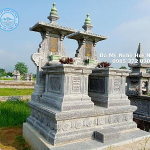 Mộ đá đôi một mái bạt băm cao cấp phong cách mới 5 mộ đá băm bạt cao cấp, mộ đá đẹp nhất