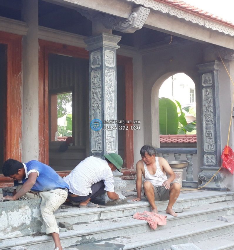 TOP 5 mẫu đá bậc thềm đẹp được nhiều khách hàng lựa chọn tại Đá mỹ nghệ Huy Nam 3 lắp đặt đá bậc thềm đẹp