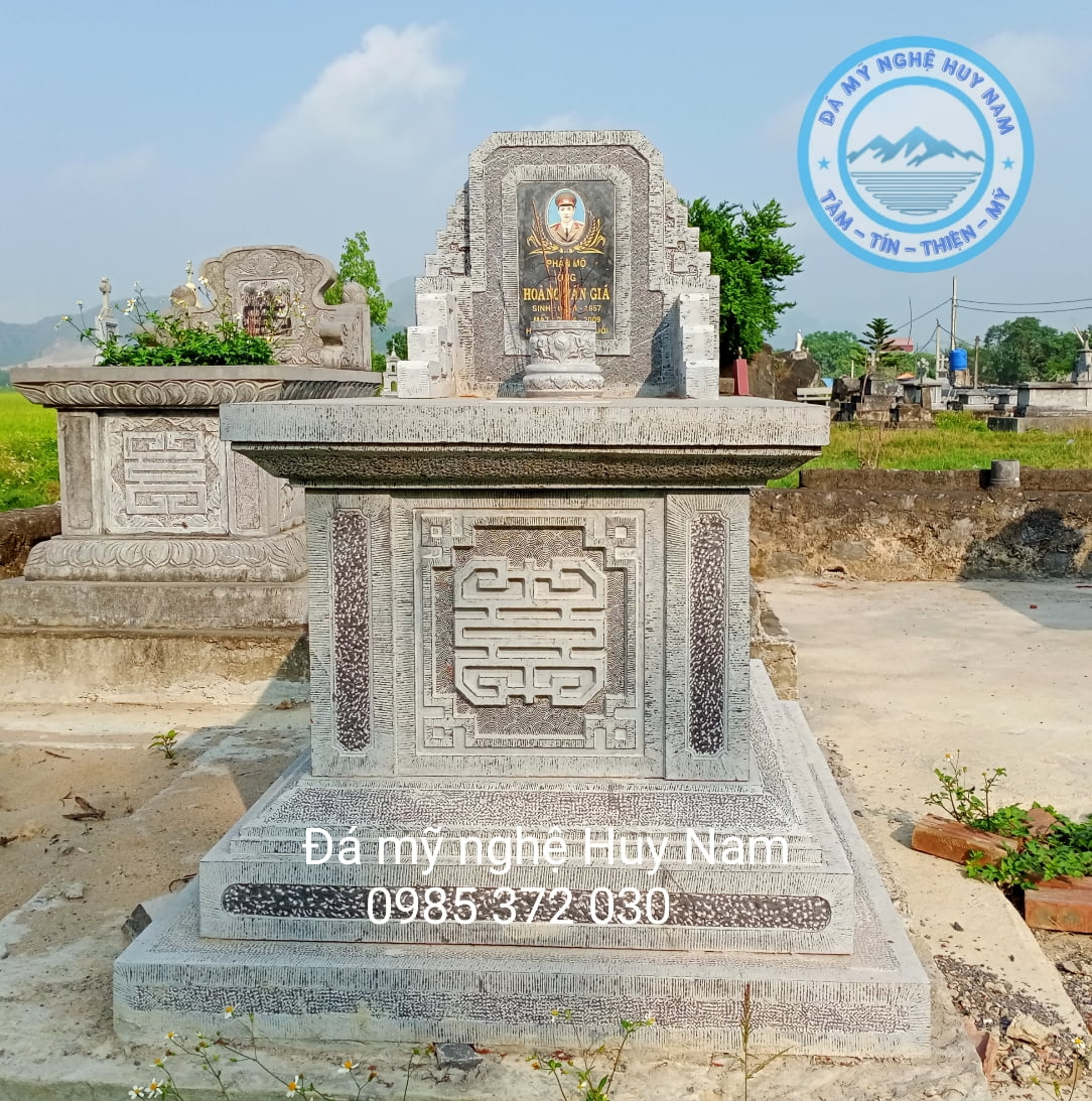 40 Mẫu mộ đá không mái đẹp 44 Mộ đá không mái, mộ hậu bành, mộ đá đẹp, mộ bành đá
