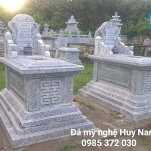 Mẫu mộ đá không mái bạt băm đẹp tại Nghệ An 2020
