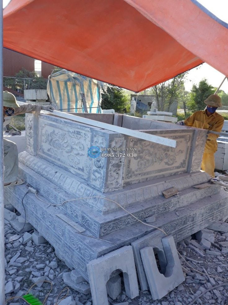 Công trình Lắp đặt bảo tháp đá ĐẸP tại chùa Phước Hội Tự - Hà Tĩnh năm 2019 10 Gia công Tháp Đá Đẹp tại xưởng