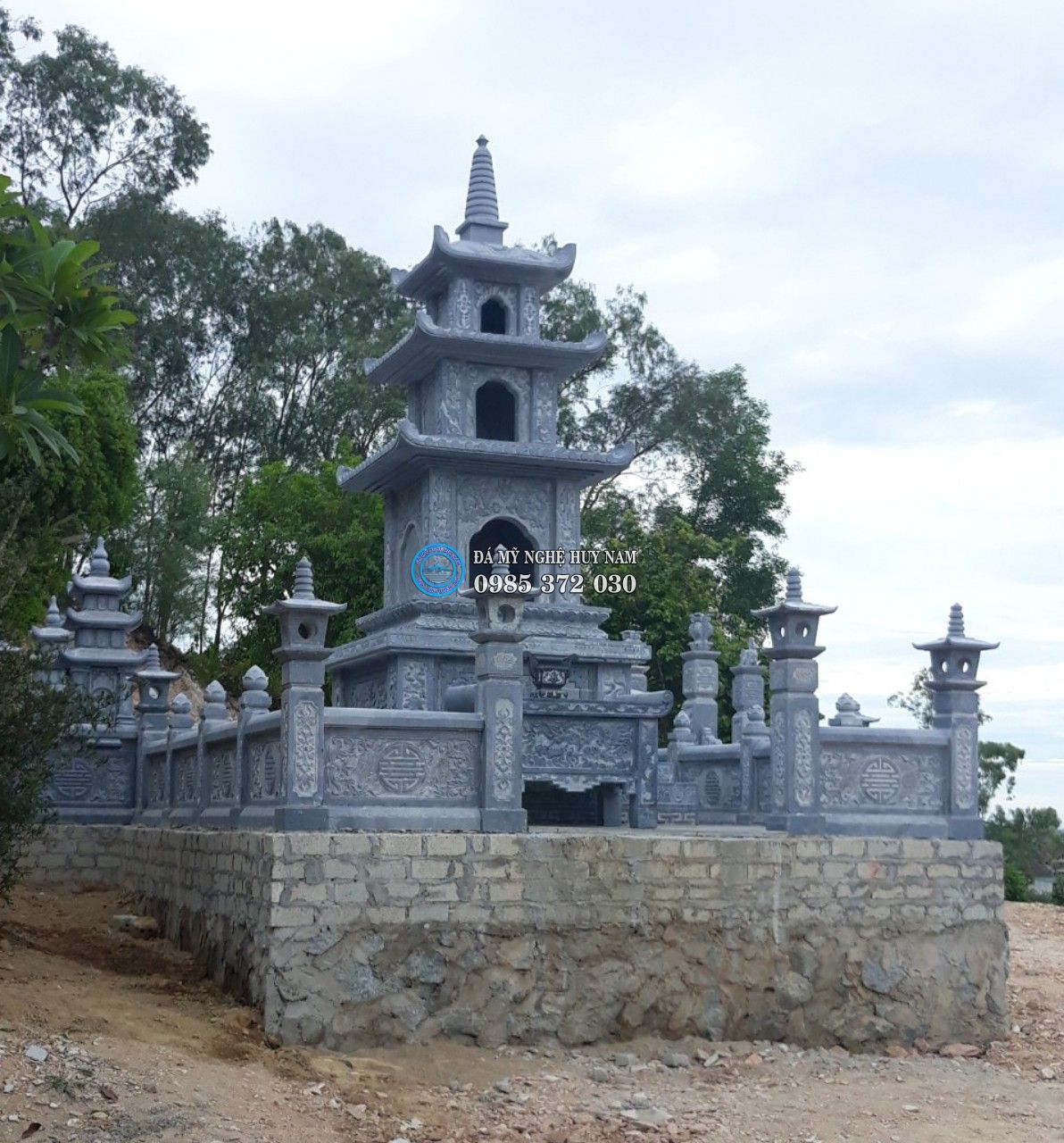 Công trình Lắp đặt bảo tháp đá ĐẸP tại chùa Phước Hội Tự - Hà Tĩnh năm 2019 7 Tháp đá