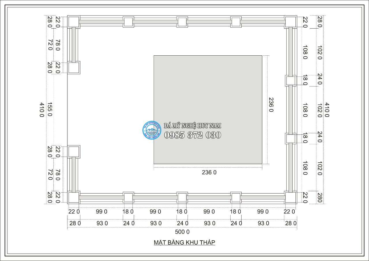 Công trình Lắp đặt bảo tháp đá ĐẸP tại chùa Phước Hội Tự - Hà Tĩnh năm 2019 3 bản vẽ tháp đá