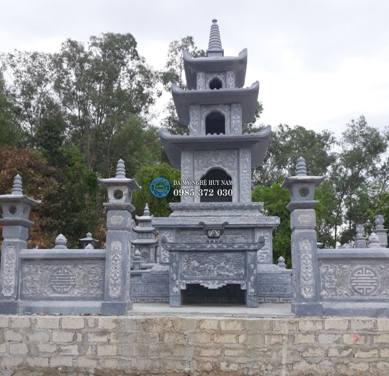 Công trình Lắp đặt bảo tháp đá ĐẸP tại chùa Phước Hội Tự - Hà Tĩnh năm 2019 6 tháp đá đẹp