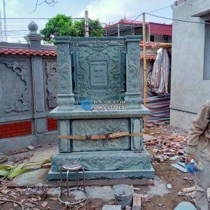 Công trình lắp đặt hạng mục đá xanh rêu nhà thờ họ Nguyễn Quý tại Yên Mỹ - Hưng Yên 4 Hình ảnh lắp đặt lăng thờ thiên tại Hưng Yên