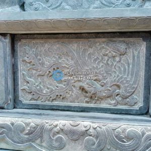 Lăng thờ đá xanh rêu cao cấp tại Yên Mỹ - Hưng Yên 8 Cận-cảnh-thân-lăng-thờ-thiên- chạm con phượng