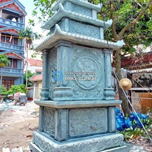 Lăng thờ đá xanh rêu cao cấp tại Yên Mỹ - Hưng Yên 6 Tổng thể lăng đá thờ thiên tại nhà thờ họ Nguyễn Quý - Yên Mỹ - Hưng Yên