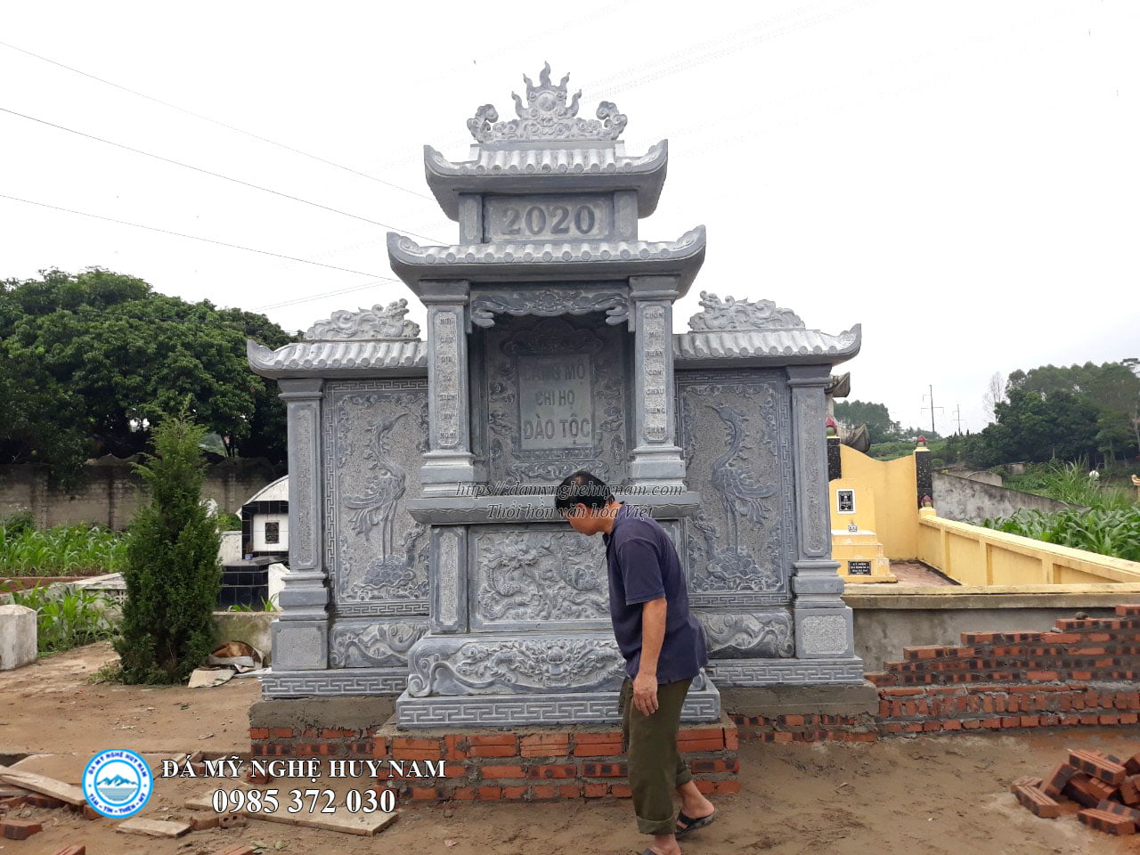 Công trình lắp đặt LĂNG MỘ ĐÁ ĐẸP cho gia tộc họ Đào tại Phù Ninh - Phú Thọ 2 Lắp đặt Lăng mộ đá - lăng cánh đá cho Gia đình họ Đào tại Phú , lăng mộ đá, mộ đá, lăng thờ chung
