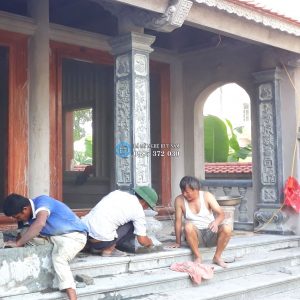 Lắp cột hiên đá nhà thờ tại Hưng yên