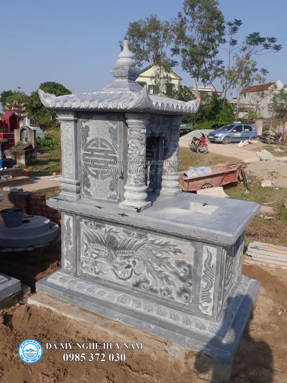 Tư vấn chọn mộ đá đẹp cho khuôn viên nhỏ sao cho phù hợp nhất 8 mộ đá 1 mái, mộ một mái đá, mộ có mái, mộ đá đẹp