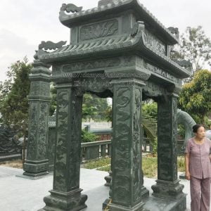 Mẫu lầu đá - Lầu bia đá xanh rêu vuông LĐ-001 Mẫu lầu đá - Lầu bia đá xanh rêu vuông LĐ-001