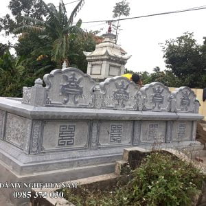 Mộ tư đá (MỘ BỐN) MĐ-088 3 Mộ tư đá, bốn ngôi mộ bành đá liền nhau kích thước 5,55mx2,27m, mộ đá đẹp, mộ bành đá, mộ đá tam sơn, mộ bốn bằng đá