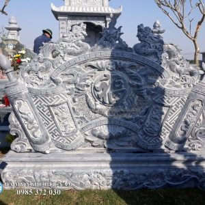 Khu lăng mộ đá đẹp tại Mỹ Thành – Mỹ Lộc – Nam Định 17 Cuốn thư đá trán rồng Khu lăng mộ đá Nam định, bình phong đá đẹp, cuốn thư đá