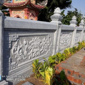 Khu lăng mộ đá đẹp tại Mỹ Thành – Mỹ Lộc – Nam Định 20 Lan can sen hóa, lan can đá, Lan can đá chạm sen đẹp - khu lăng mộ đá Nam Định