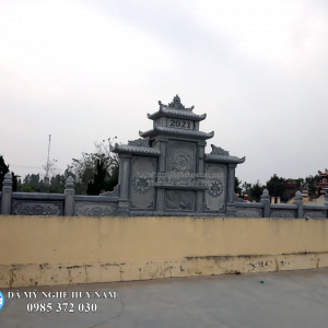 Công trình lắp đặt lăng thờ đá đẹp tại Diễn Châu - Nghệ An 9 Đoạn lan can Mặt sau lăng mộ đá đẹp