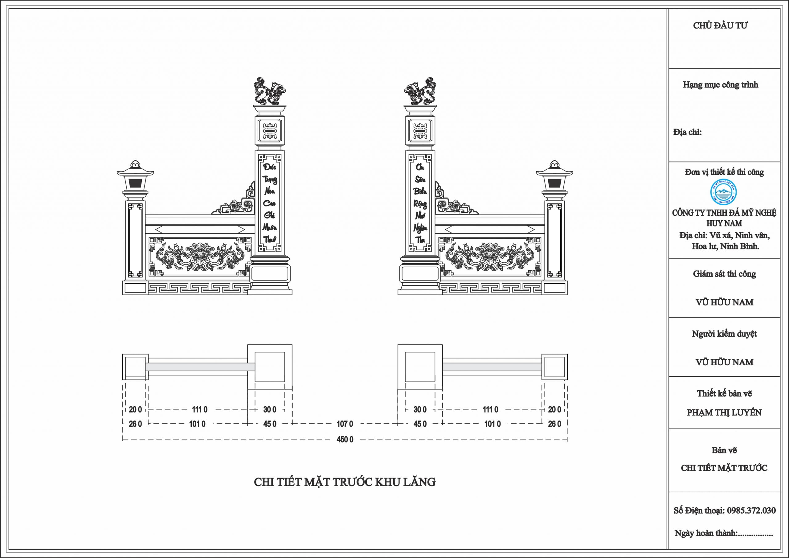 File cad kiến trúc hoa văn thiết kế lăng mộ gia tộc họ Đào