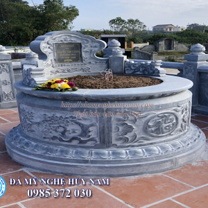 Mẫu mộ tròn đá chạm tứ quý MĐ-100 Mẫu mộ tròn đá chạm tứ quý MĐ-100