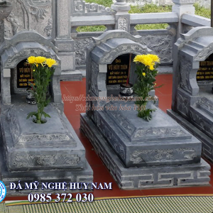 Mộ đá tam sơn mái vòm-Mẫu mộ đá đơn giản đẹp MĐ-095