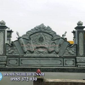 Bình phong đá xanh rêu cho Khu lăng mộ đá xanh