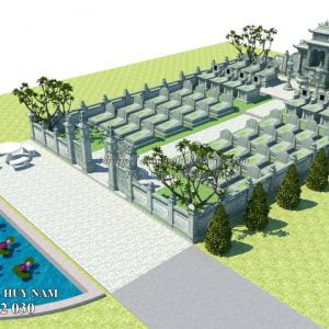 Bản vẽ Thiết kế 3D Phối cảnh Khu lăng mộ đá xanh rêu diện tích 150m2 Bản vẽ Thiết kế 3D Phối cảnh Khu lăng mộ đá xanh rêu diện tích 150m2