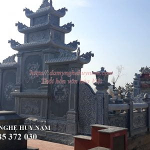 Lắp đặt khu lăng mộ đá bạt băm cao cấp tại Ba Đồn - Quảng Bình 16 Khu lăng mộ đá nhìn từ phía sau