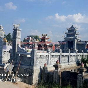 Lắp đặt hoàn thiện Khu lăng mộ đá băm bạt cao cấp tại Quảng Bình