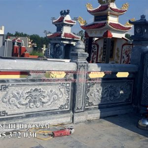 lan can đá chạm sen hóa, lan can khu lăng mộ