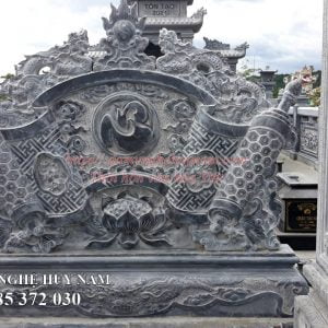 Cuốn thư đá chạm chữ Tâm CT-010