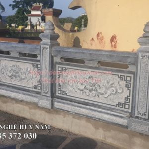 Hoàn thành lắp đặt khu lăng mộ đá đẹp cho họ Hồ - Chi 1 tại Hoàng Mai, Nghệ An 7 hàng rào lan can đá, tường rào