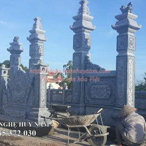Hoàn thành lắp đặt khu lăng mộ đá đẹp cho họ Hồ - Chi 1 tại Hoàng Mai, Nghệ An 9 cổng đá khu lăng mộ