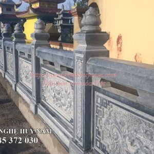 Hoàn thành lắp đặt khu lăng mộ đá đẹp cho họ Hồ - Chi 1 tại Hoàng Mai, Nghệ An 8 hàng rào lan can đá, tường rào