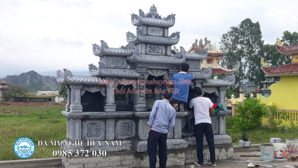 lắp đặt lăng cánh mộ đá đẹp tại Nghệ An