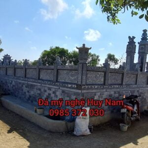 Lắp đặt khu lăng mộ đá đẹp cho chi họ Đậu tại xã Diễn Tháp - Diễn Châu - Nghệ An 24 Khu lăng mộ đá đẹp chụp từ đường trục vào