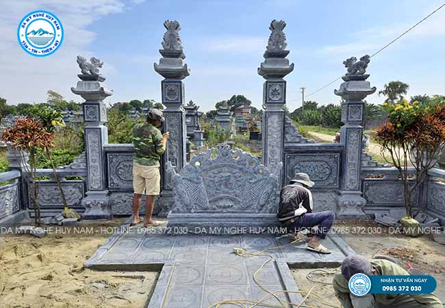 Lắp đặt Khu lăng mộ đá chi họ Lê Văn tại xã Tế Lợi, Nông Cống, Thanh Hoá 15 khu lang mo 17 1