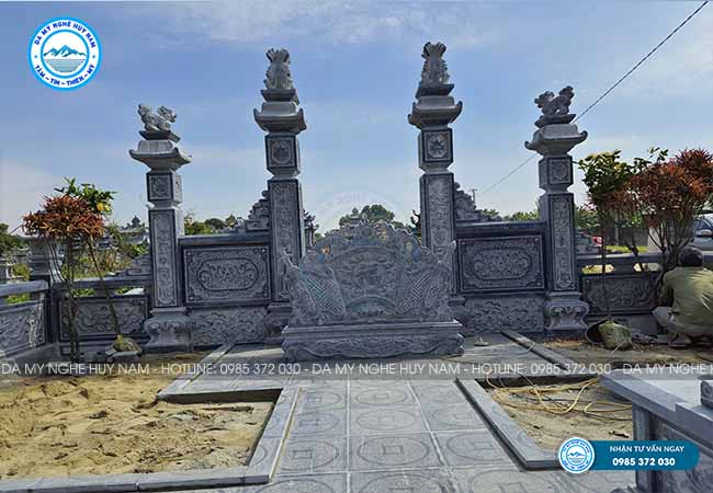 Lắp đặt Khu lăng mộ đá chi họ Lê Văn tại xã Tế Lợi, Nông Cống, Thanh Hoá 6 lắp đặt khu lăng mộ đá cổng đá