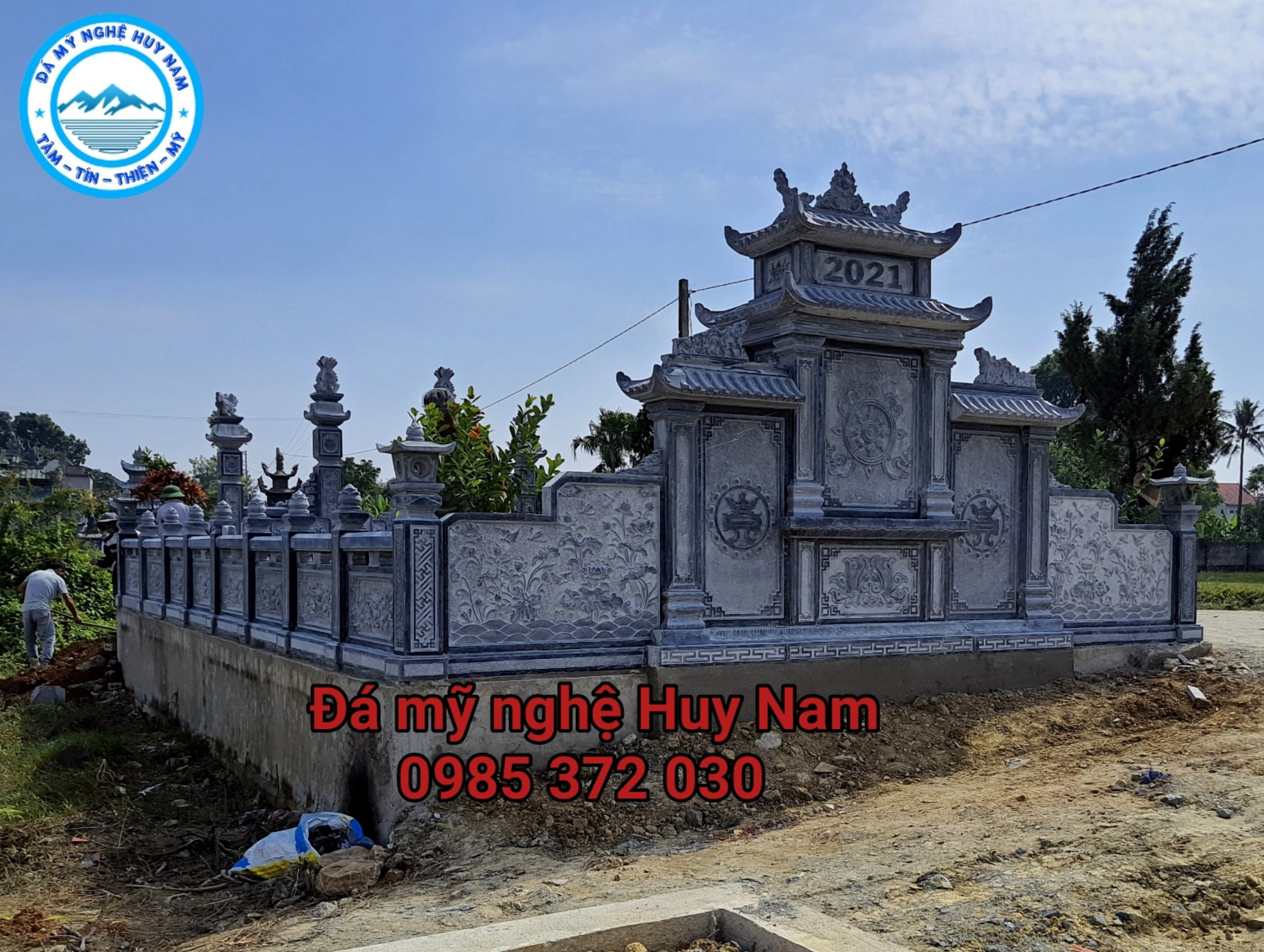 Lắp đặt Khu lăng mộ đá chi họ Lê Văn tại xã Tế Lợi, Nông Cống, Thanh Hoá 10 xây dựng lăng mộ đá xanh