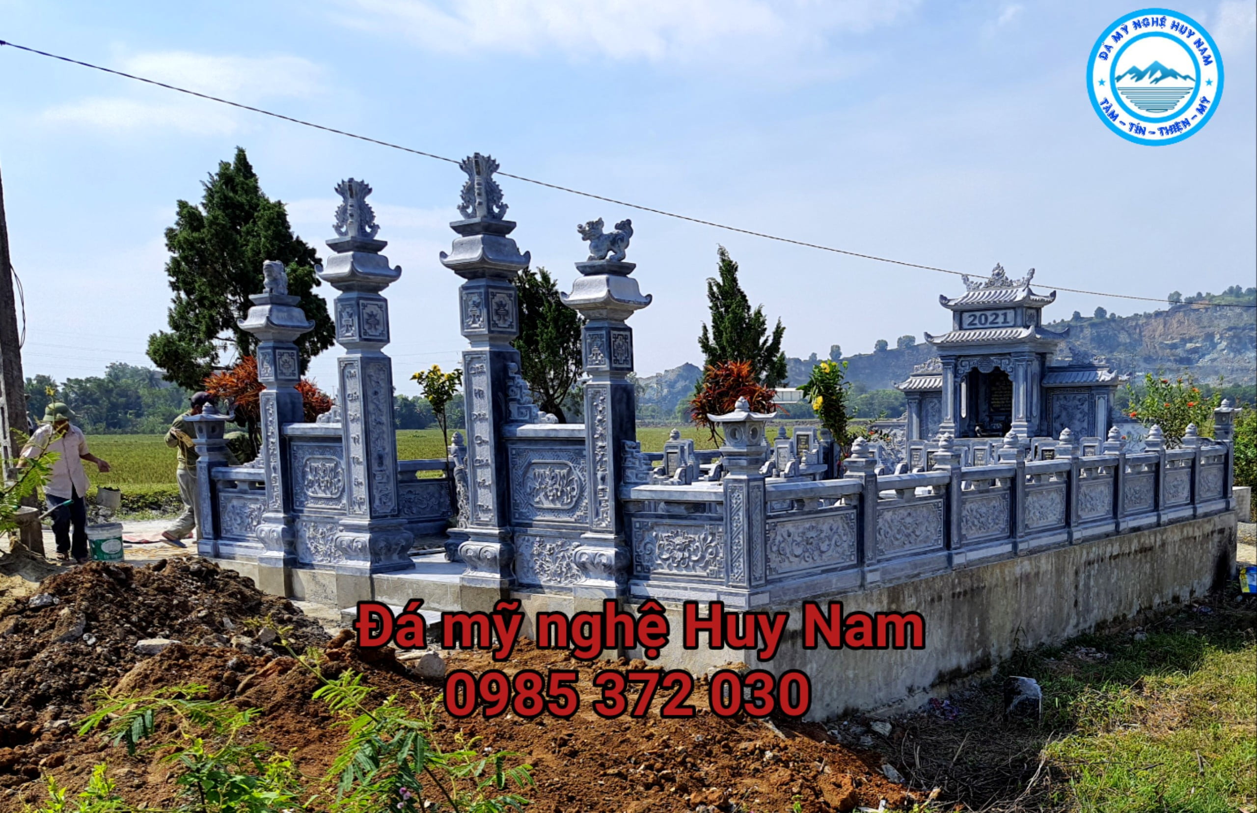Lắp đặt Khu lăng mộ đá chi họ Lê Văn tại xã Tế Lợi, Nông Cống, Thanh Hoá 11 hình ảnh lăng mộ đá xanh