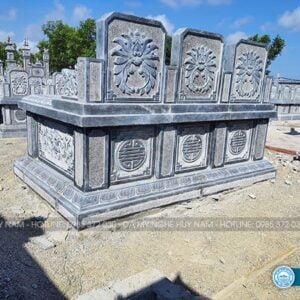 Lắp đặt khu lăng mộ đá đẹp cho chi họ Đậu tại xã Diễn Tháp - Diễn Châu - Nghệ An 23 mo da xanh