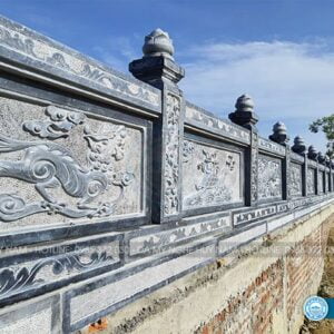 Lắp đặt khu lăng mộ đá đẹp cho chi họ Đậu tại xã Diễn Tháp - Diễn Châu - Nghệ An 16 lan can đá bệ vệ, chắc chắn