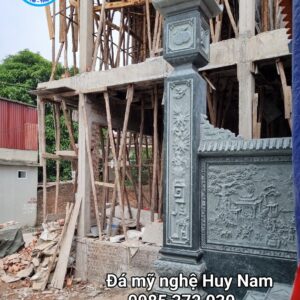 Cột đồng trụ đá bằng đá xanh rêu nguyên khối cho nhà thờ họ tại Phố Dâu, Thuận Thành, Bắc Ninh 37 cot dong da 20