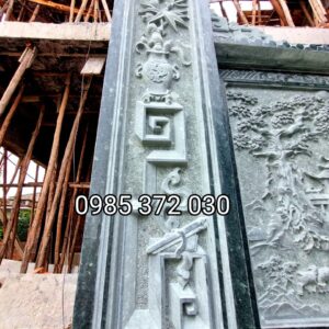 Cột đồng trụ đá bằng đá xanh rêu nguyên khối cho nhà thờ họ tại Phố Dâu, Thuận Thành, Bắc Ninh 53 cot dong da 4