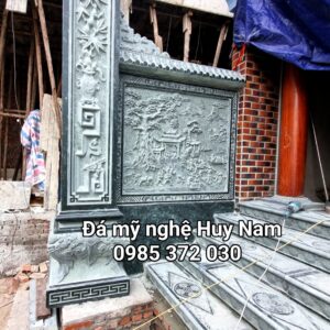 Cột đồng trụ đá bằng đá xanh rêu nguyên khối cho nhà thờ họ tại Phố Dâu, Thuận Thành, Bắc Ninh 50 cot dong da 7
