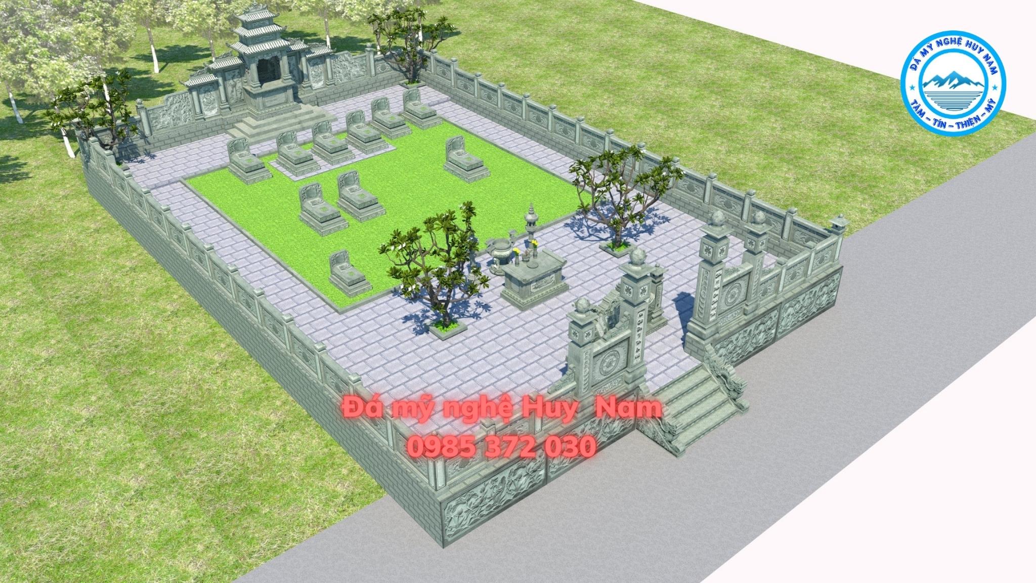 Thiết kế bản vẽ phối cảnh 3D khu lăng mộ gia đình anh Bình tại Thạch Hà - Hà Tĩnh