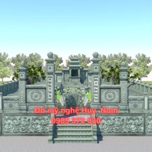 Thiết kế bản vẽ phối cảnh 3D khuôn viên khu lăng mộ diện tích 216m2 cho gia đình anh Bình tại Thạch Hà - Hà Tĩnh 2 BNVTHI3