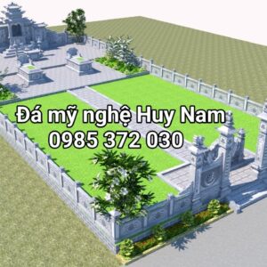 Bản vẽ thiết kế Phối cảnh 3D khuôn viên khu lăng mộ diện tích 300m2 tại thị trấn Kiến Giang - Lệ Thủy - Quảng Bình