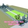 Bản vẽ thiết kế phối cảnh 3D khuôn viên khu lăng mộ diện tích 202m2 gia đình anh Toàn tại Nam Trực , Nam Định